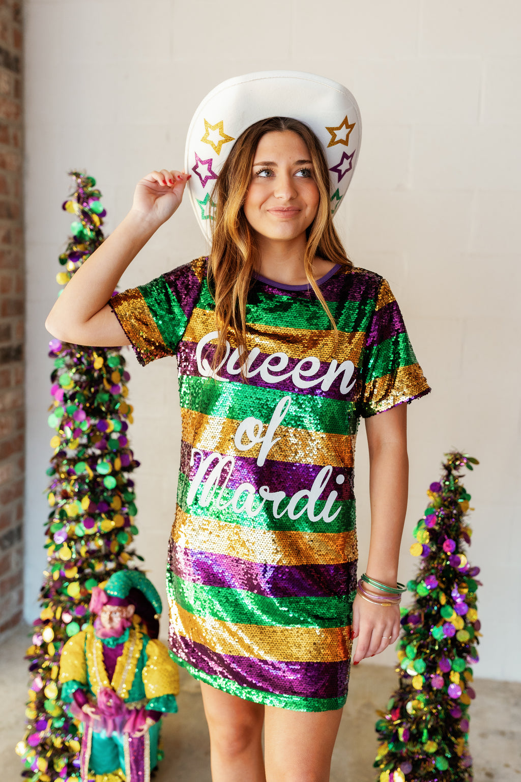 QUEEN OF MARDI SEQUINS DRESS