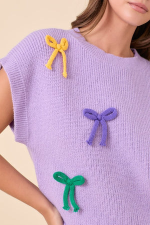 MARDI GRAS RIBBON SWEATER