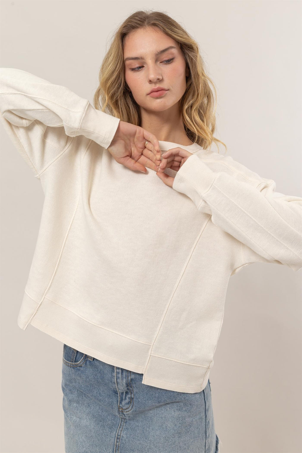 SEAM DETAIL SWEATSHIRT