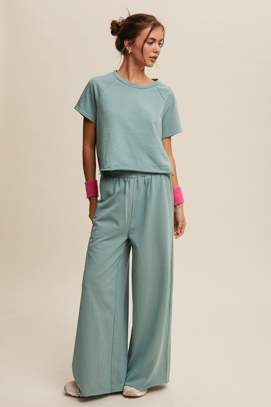 TEE AND WIDE LEG PANT SET