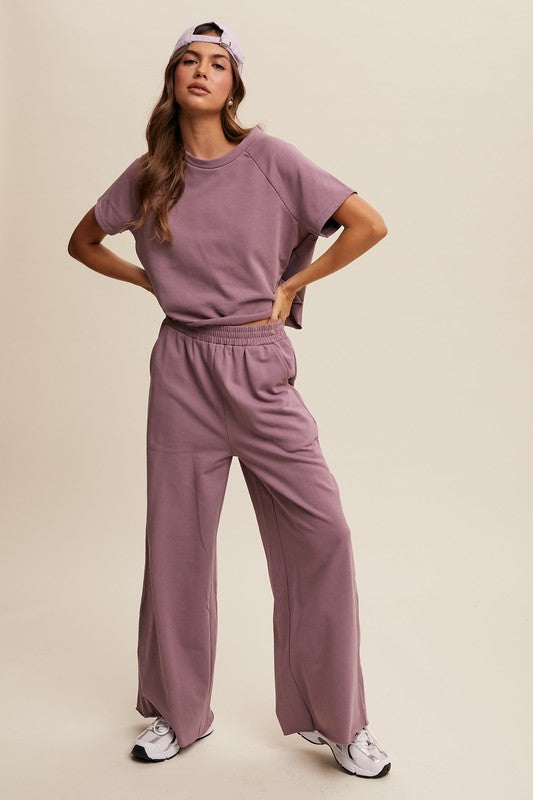 TEE AND WIDE LEG PANT SET