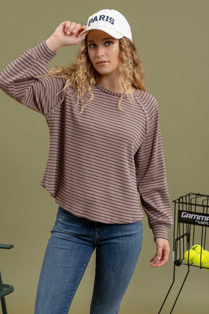 STRIPED RAGLAN TOP