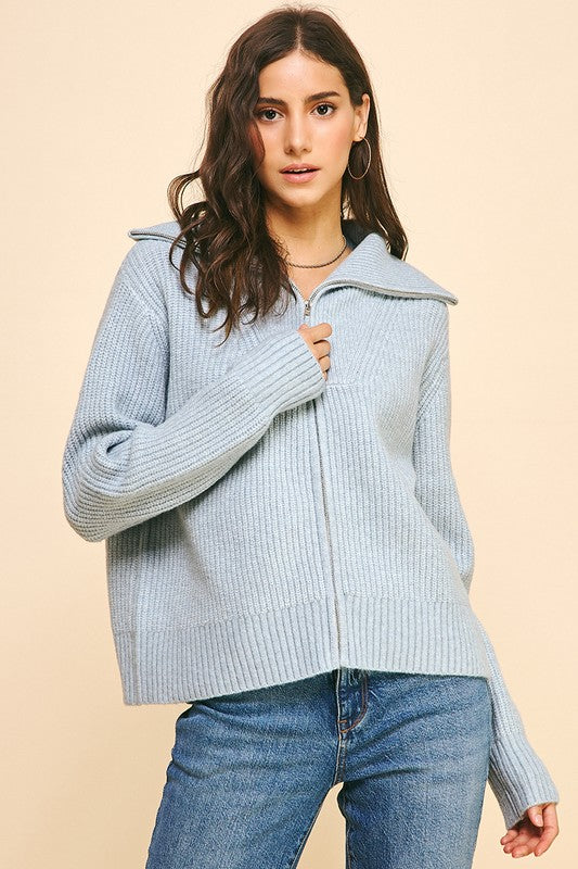 FULL ZIP SWEATER