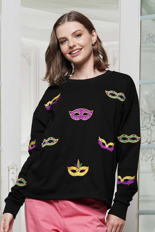 MARDI GRAS MASK TOP