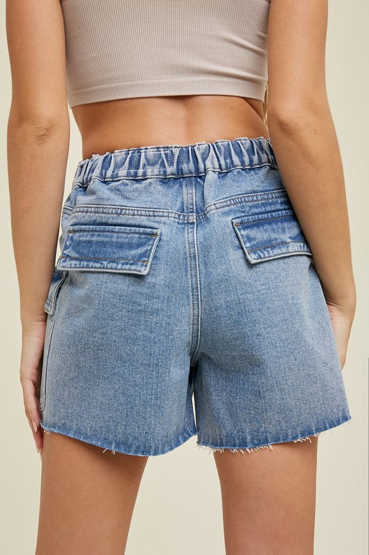 DENIM CARGO SHORTS