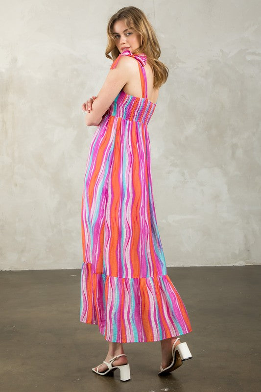 TASHA TIE STRAP MAXI DRESS