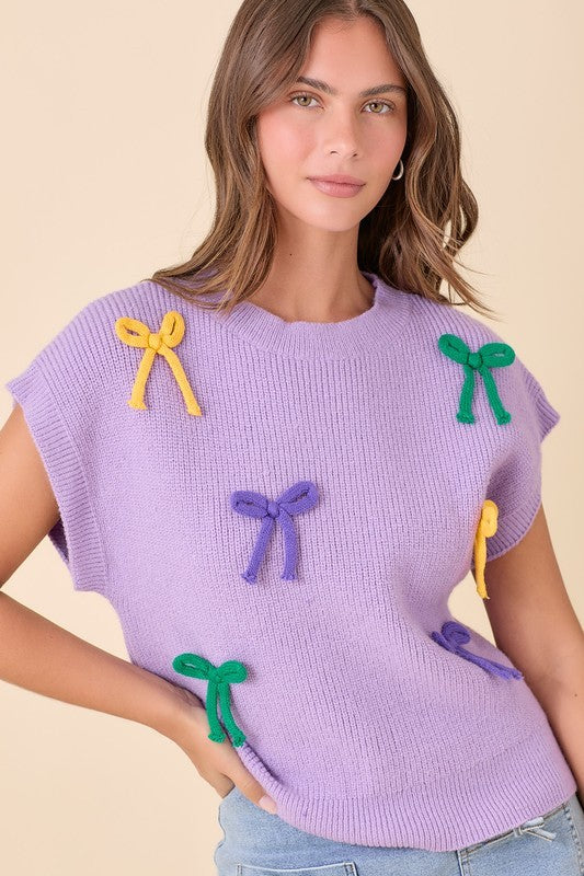 MARDI GRAS RIBBON SWEATER