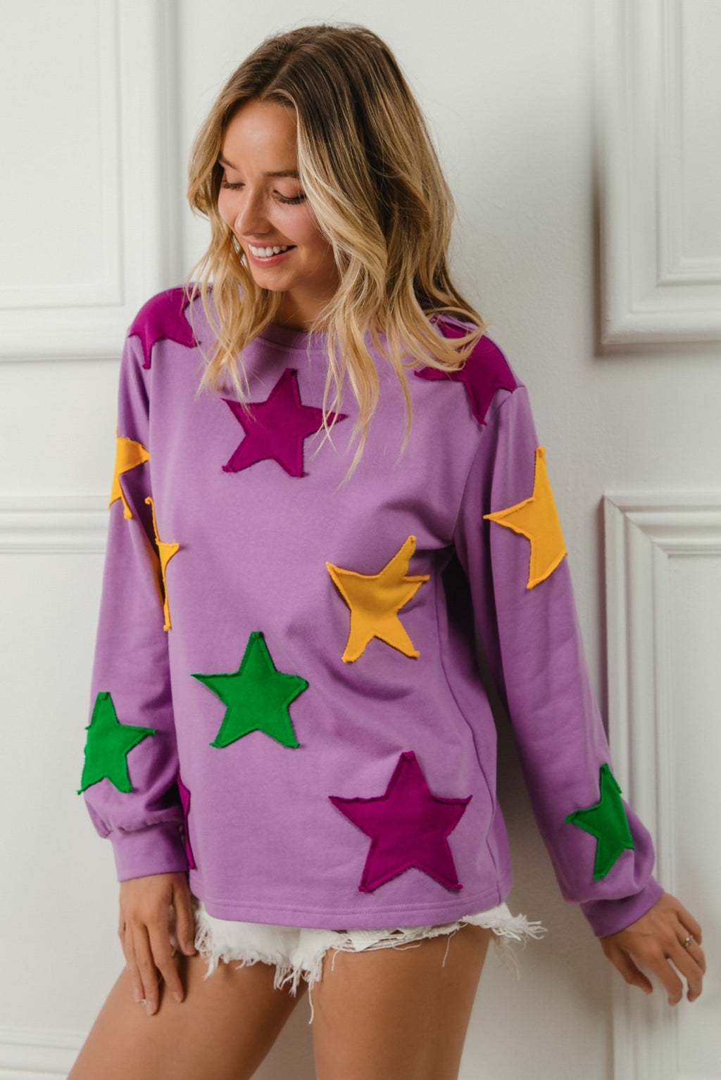 STAR PATCH MARDI GRAS TOP