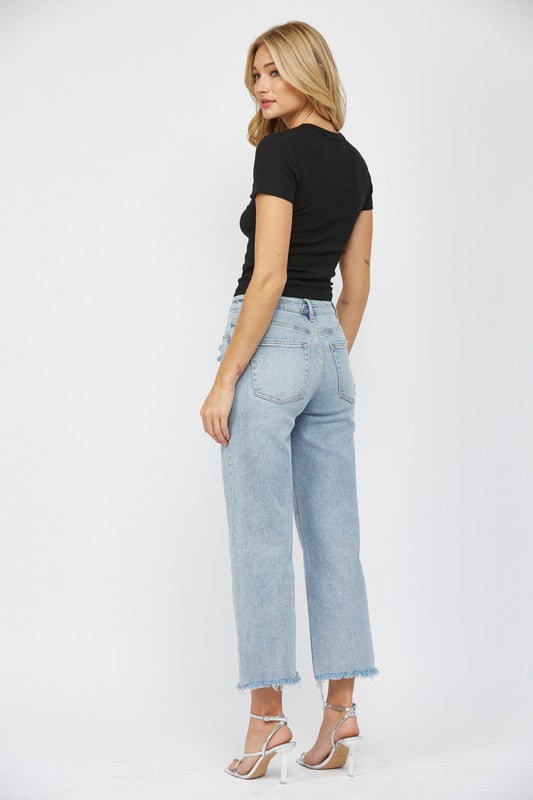 ELECTRIC HIGH RISE WIDE LEG JEAN