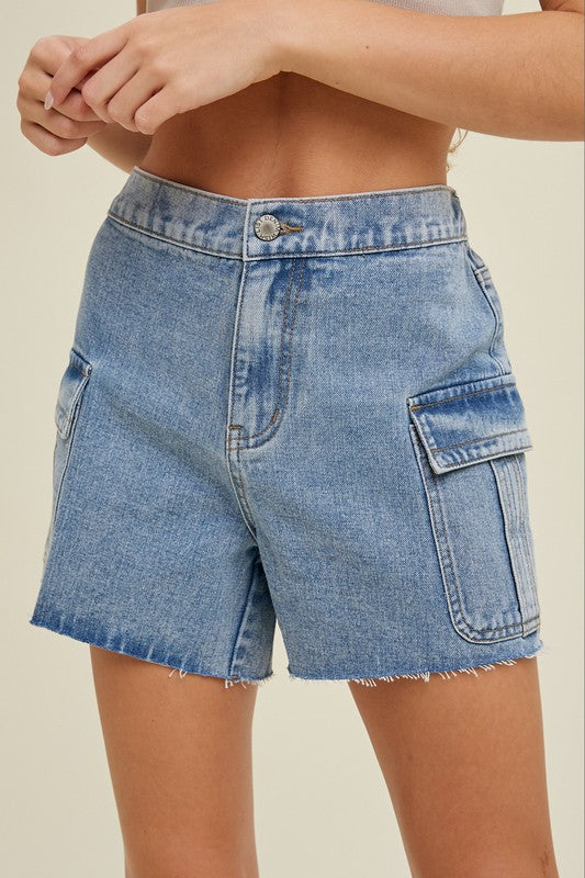 DENIM CARGO SHORTS