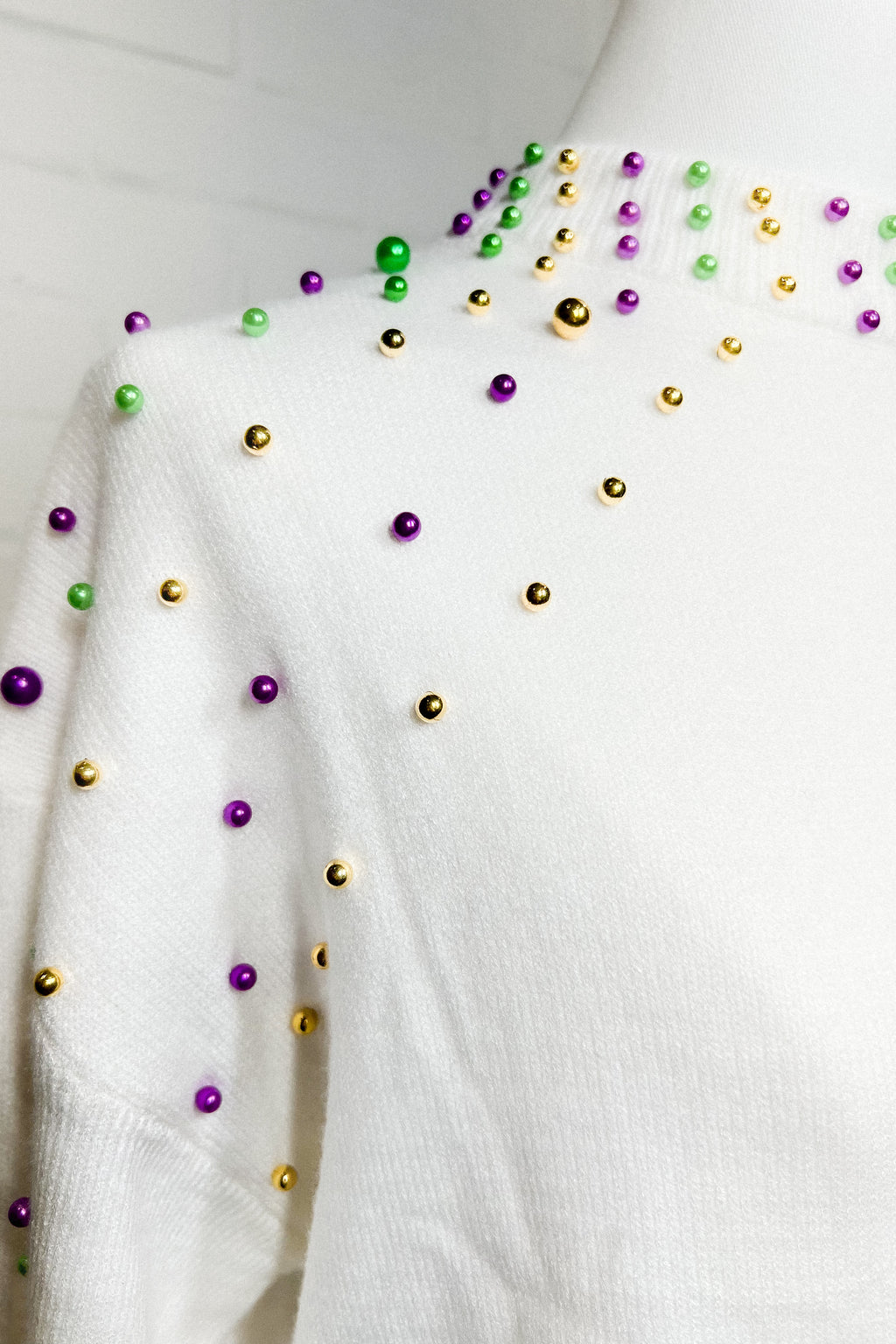 MARDI GRAS PEARL SWEATER