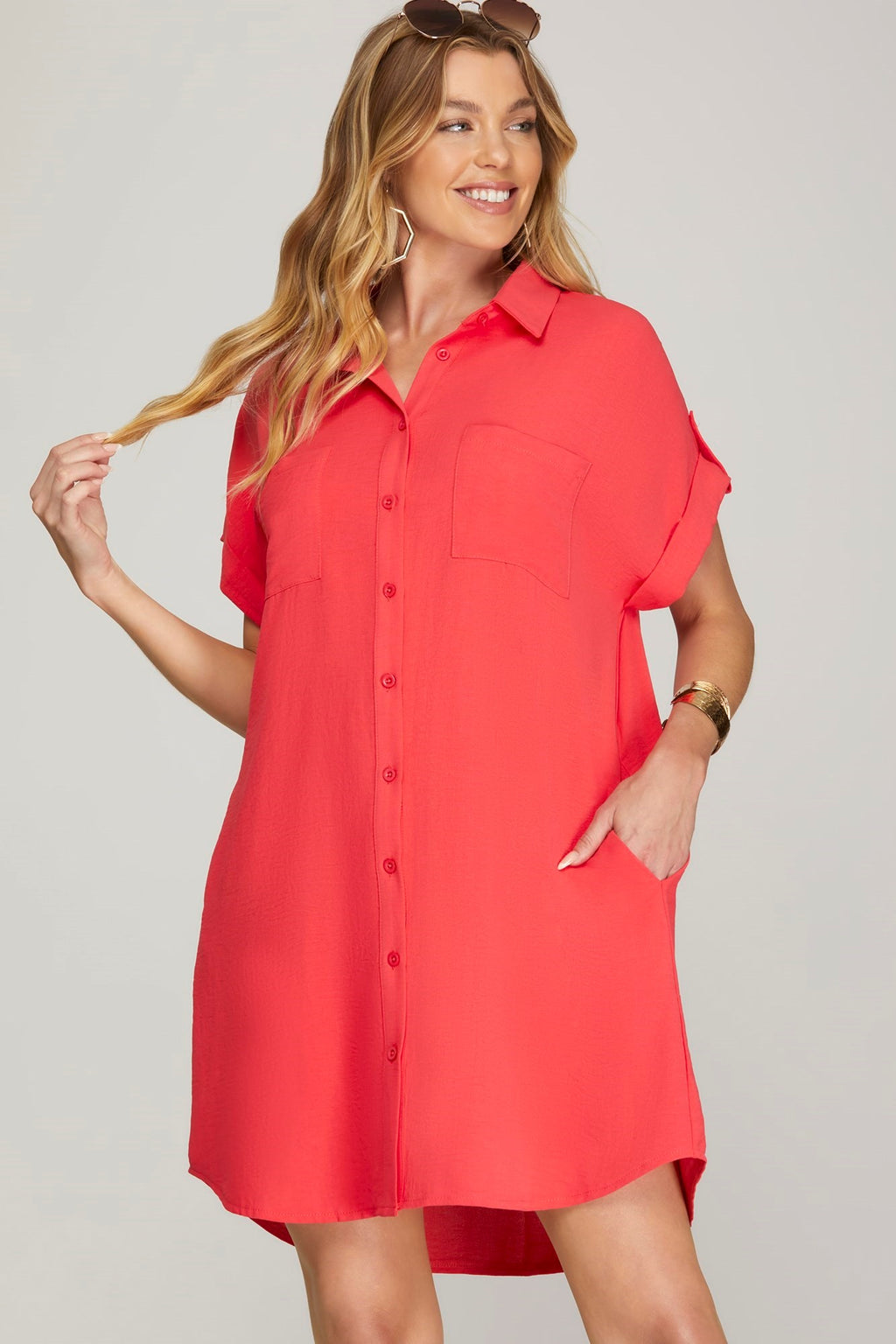 SHIRT DRESS WITH POCKETS