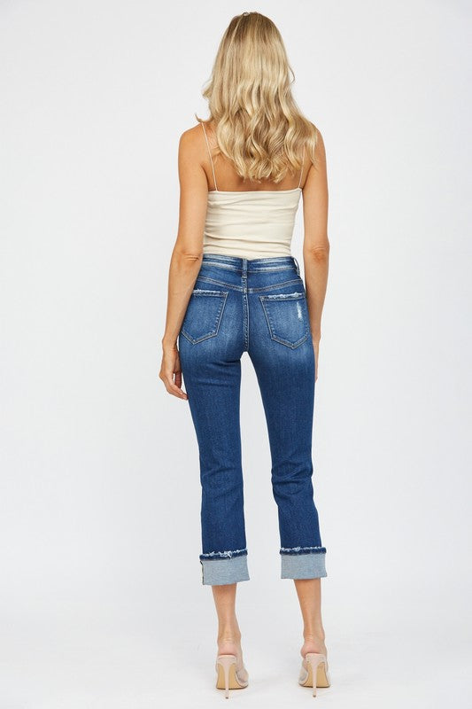 MID RISE CUFF JEANS