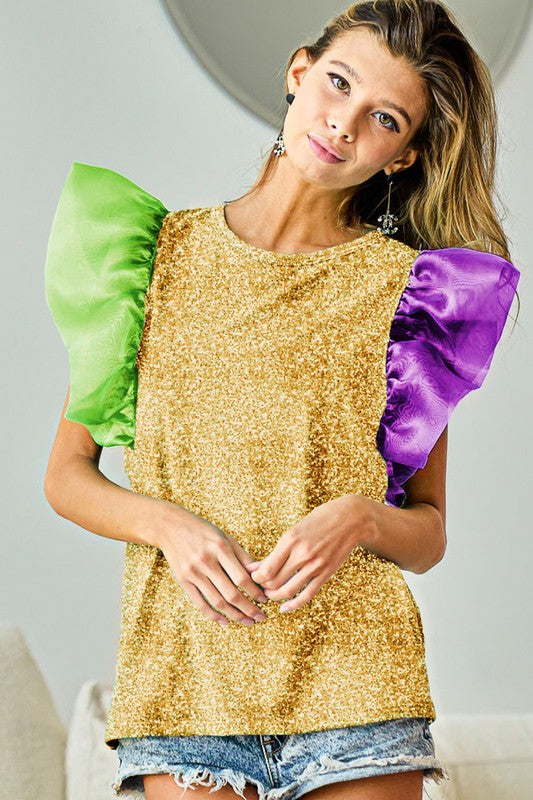 MARDI GRAS SEQUIN TOP